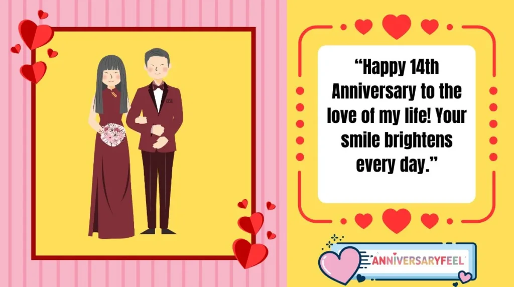 14th Wedding Anniversary Wishes to Wife 