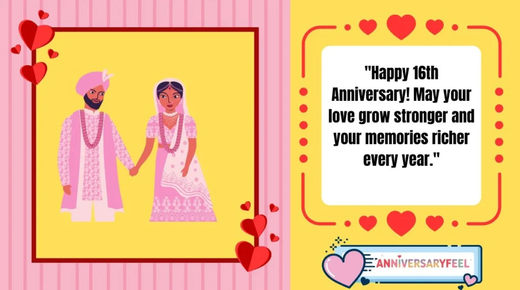 16th Wedding Anniversary Wishes 