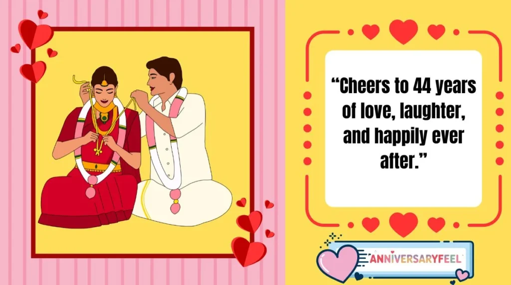 44 Years Wedding Anniversary Symbol 