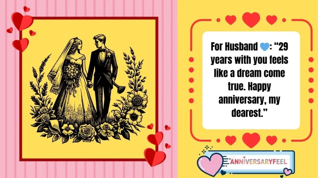 Short Captivating Wishes for Your 29th Wedding Anniversary 