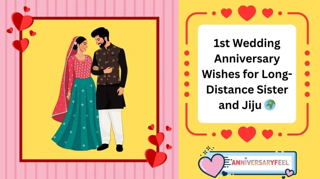 1st Wedding Anniversary Wishes for Long-Distance Sister and Jiju