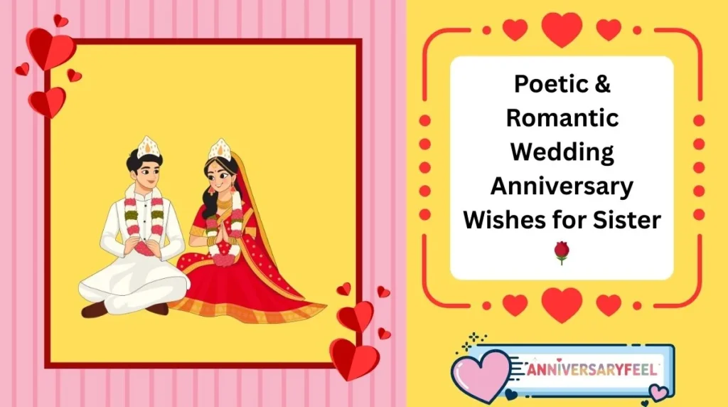 Poetic & Romantic Wedding Anniversary Wishes for Sister